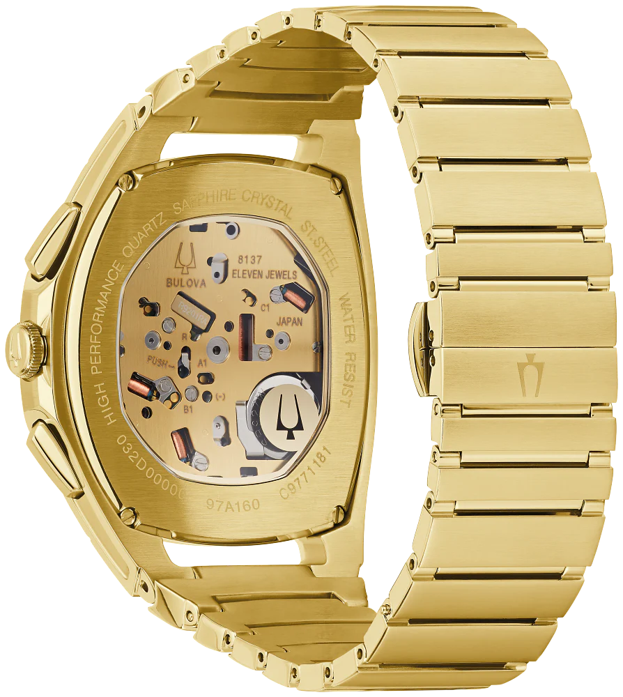 Bulova - Men's Curv Chronograph Watch - Gold Tone - Image 2