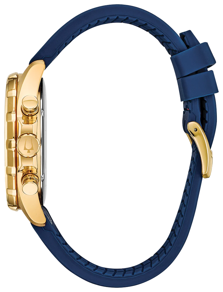 Bulova - Men's Marine Star Chronograph Watch in Gold Tone and Blue - Image 3