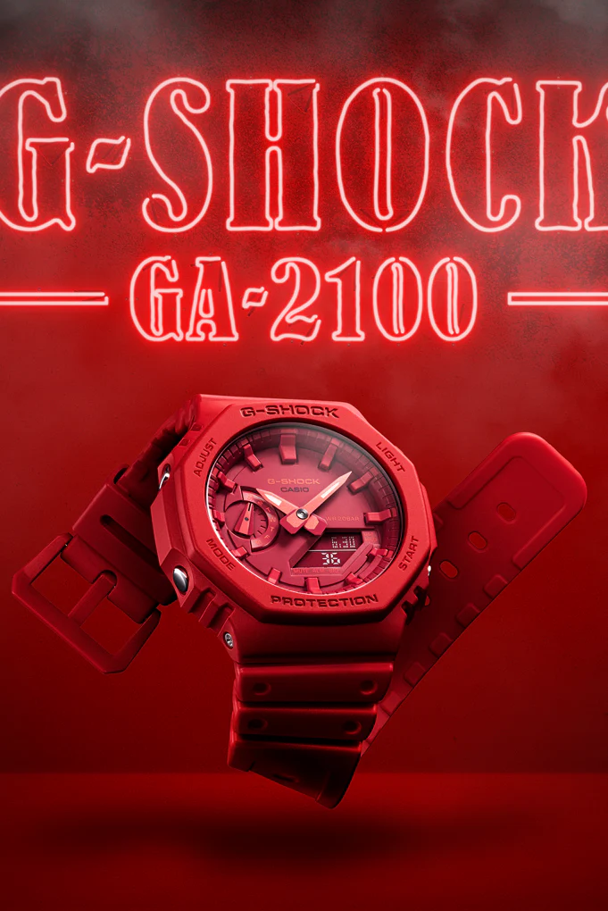 Casio G-Shock -  GA2100 - Carbon Square - Red - Image 2