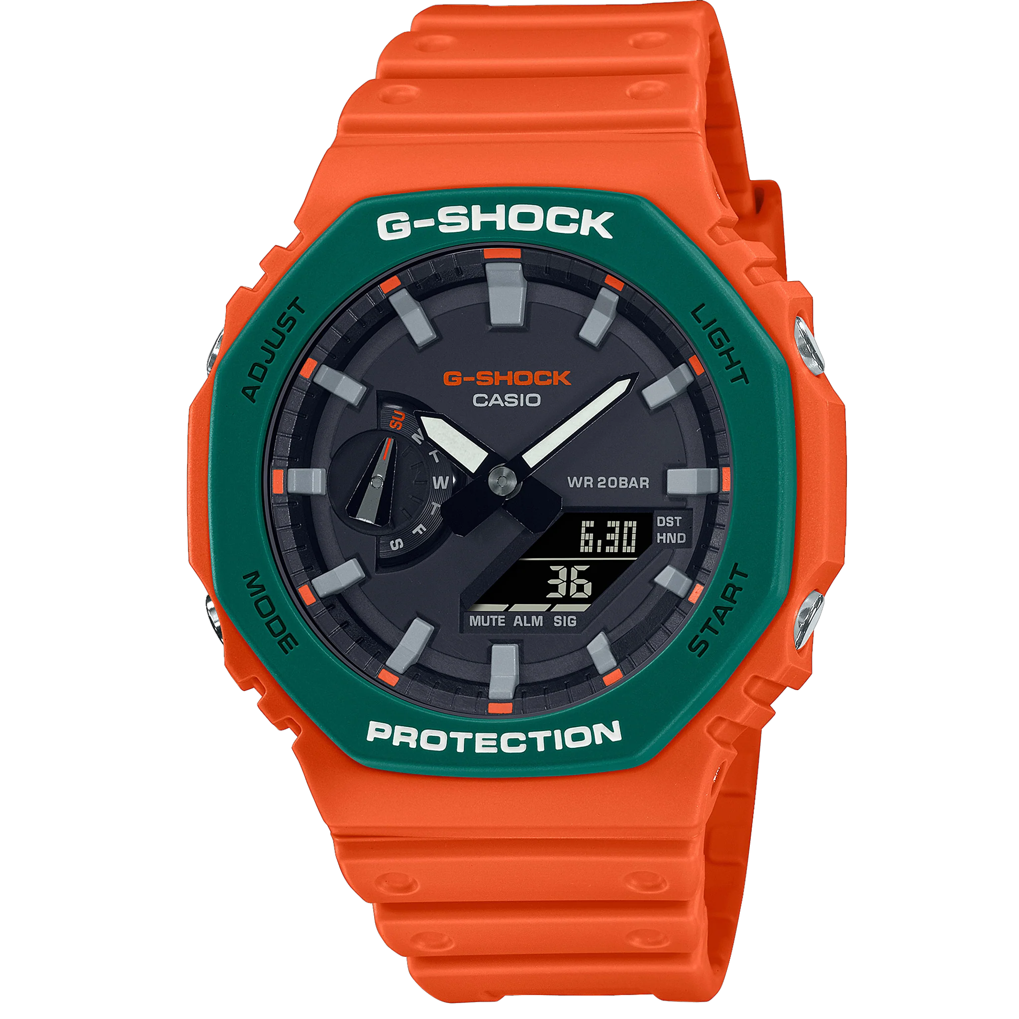 Casio G-Shock - GA2100 Series - Carbon Square - Orange