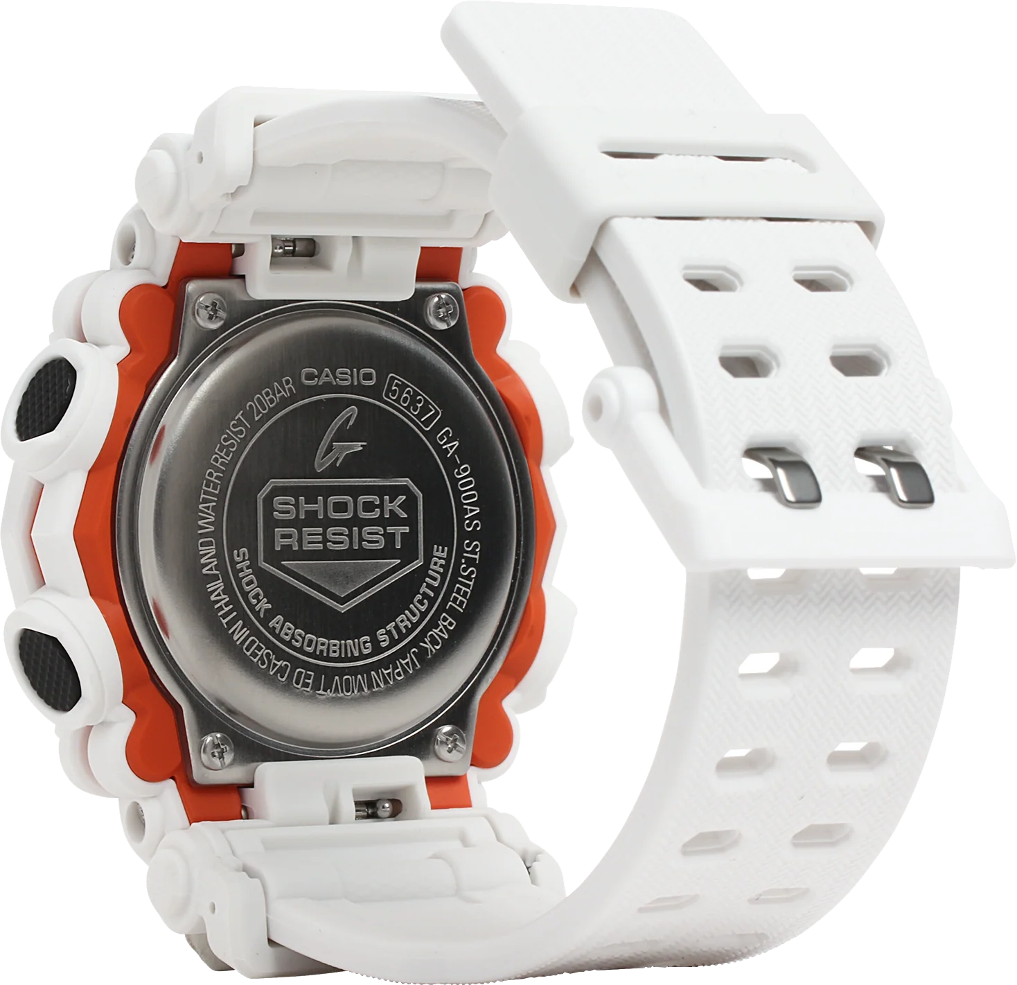 Casio G-Shock -  GA900 - White & Orange - Image 3