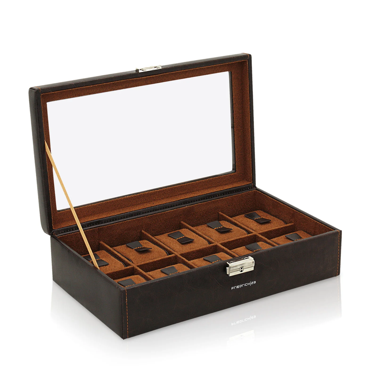 Friedrich23 - Bond 10 Watch Case with Window - Brown - Image 2