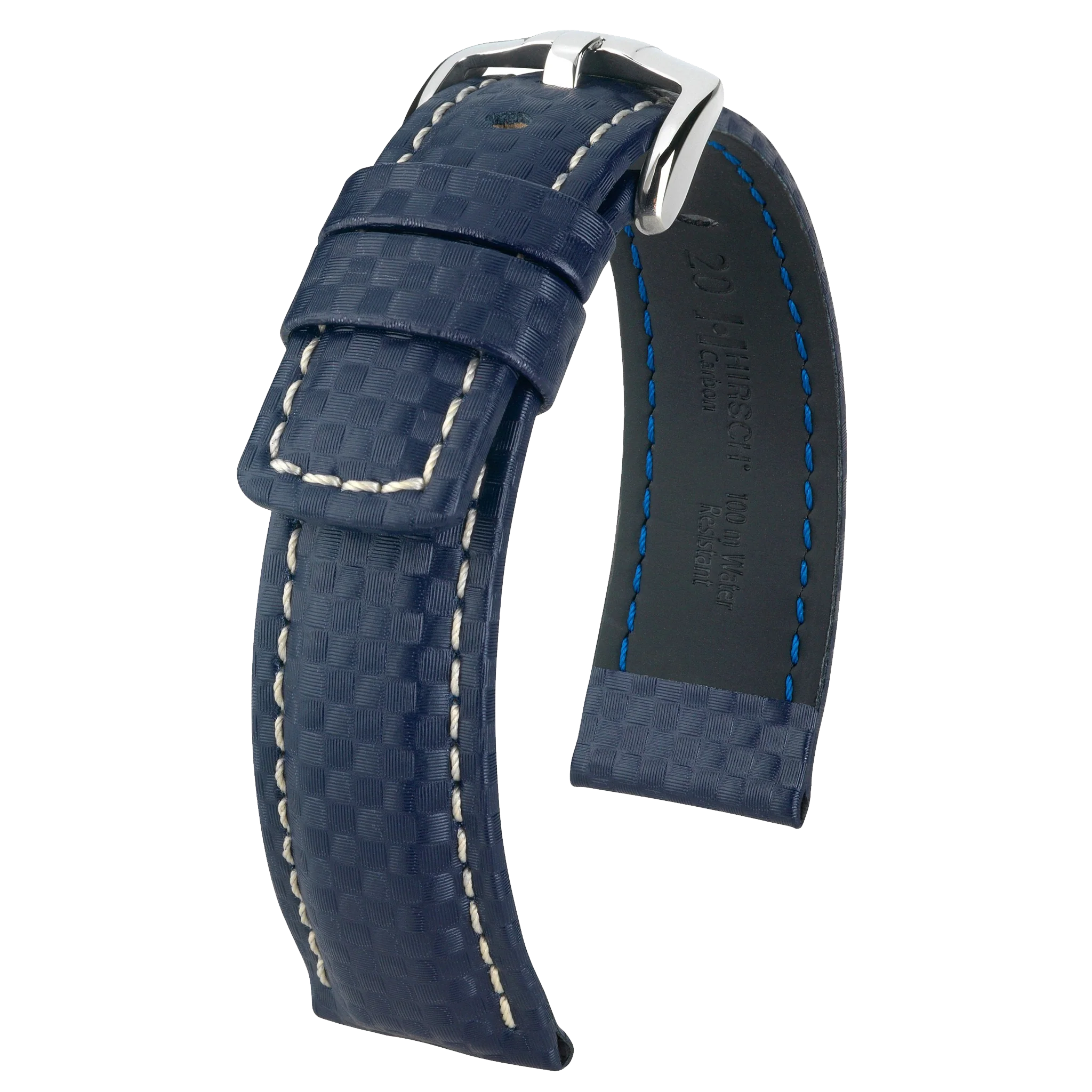 Hirsch CARBON Embossed Waterproof Leather Watch Strap - Image 4