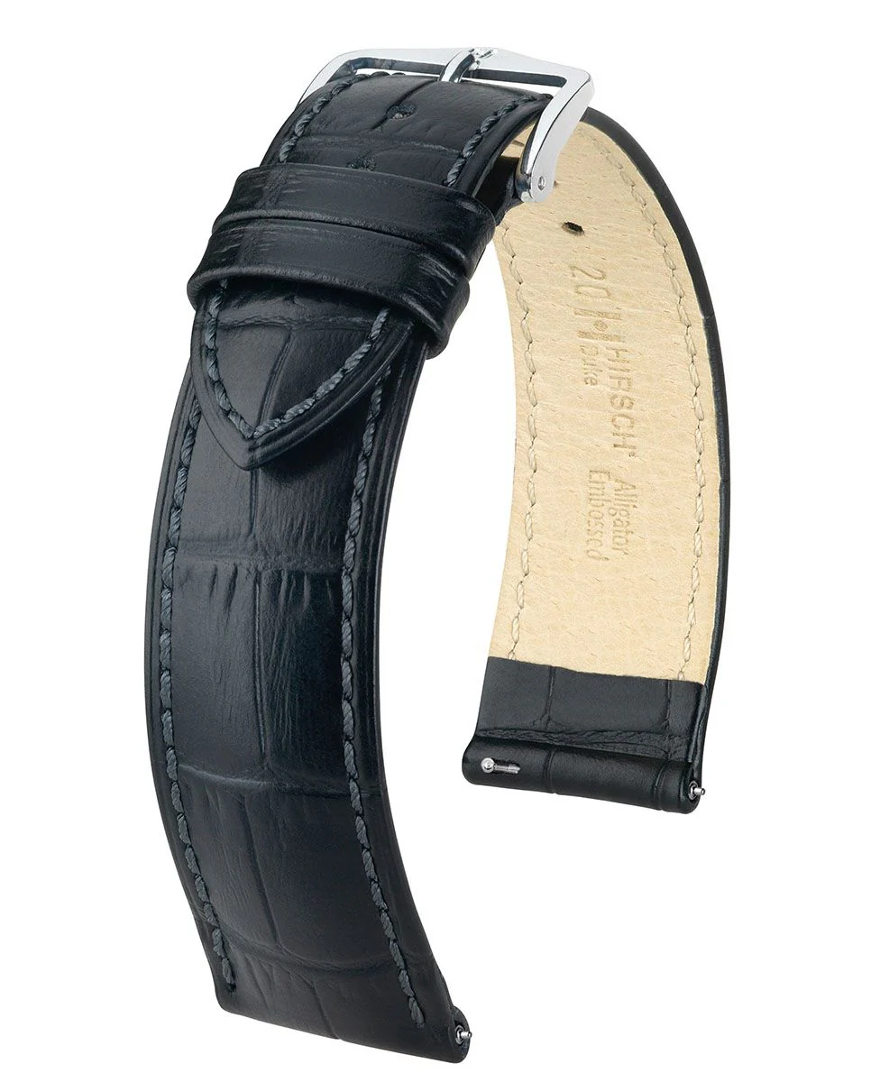 Hirsch DUKE Alligator Embossed Leather Watch Strap - Image 6