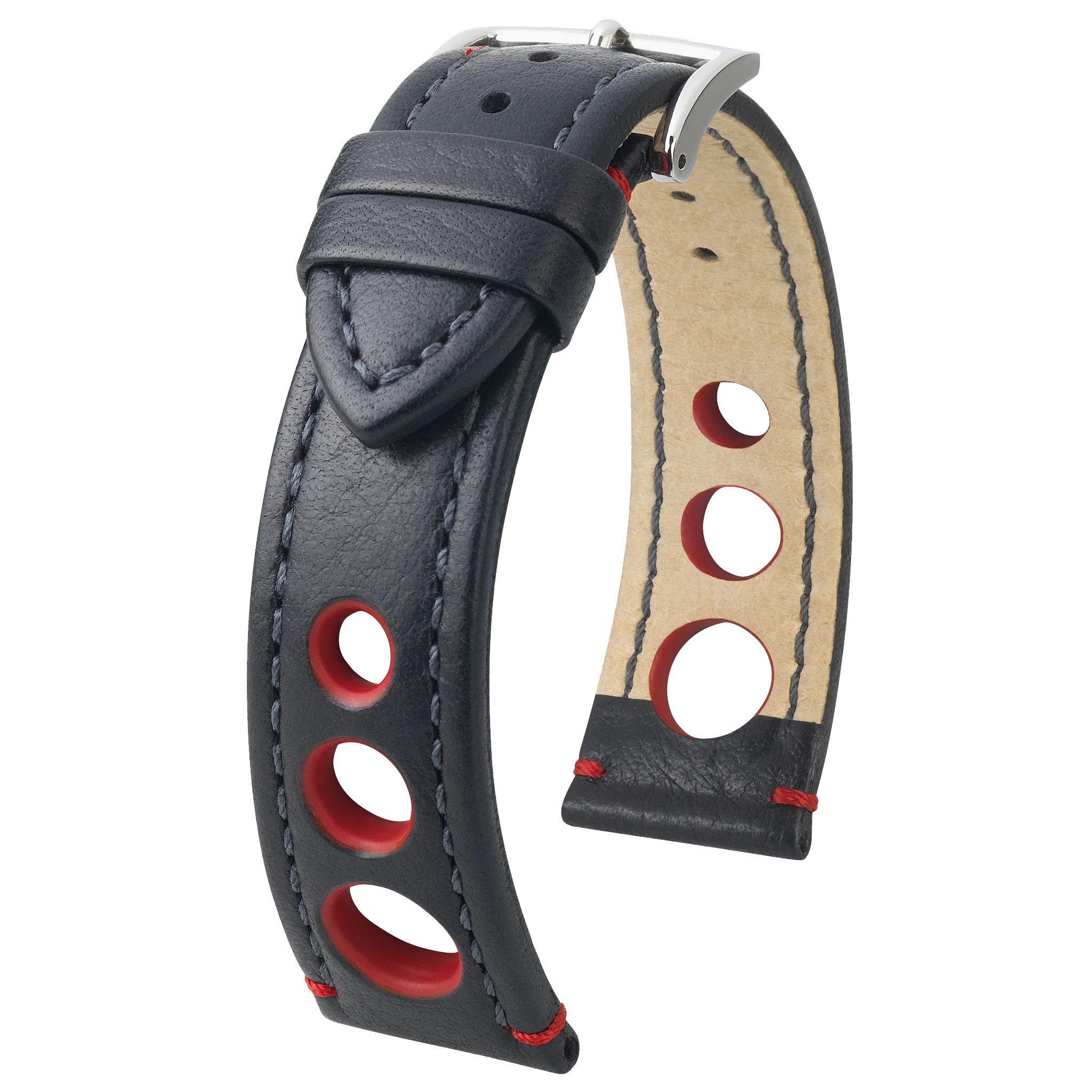Hirsch RALLY Natural Leather Racing Watch Strap - Image 3