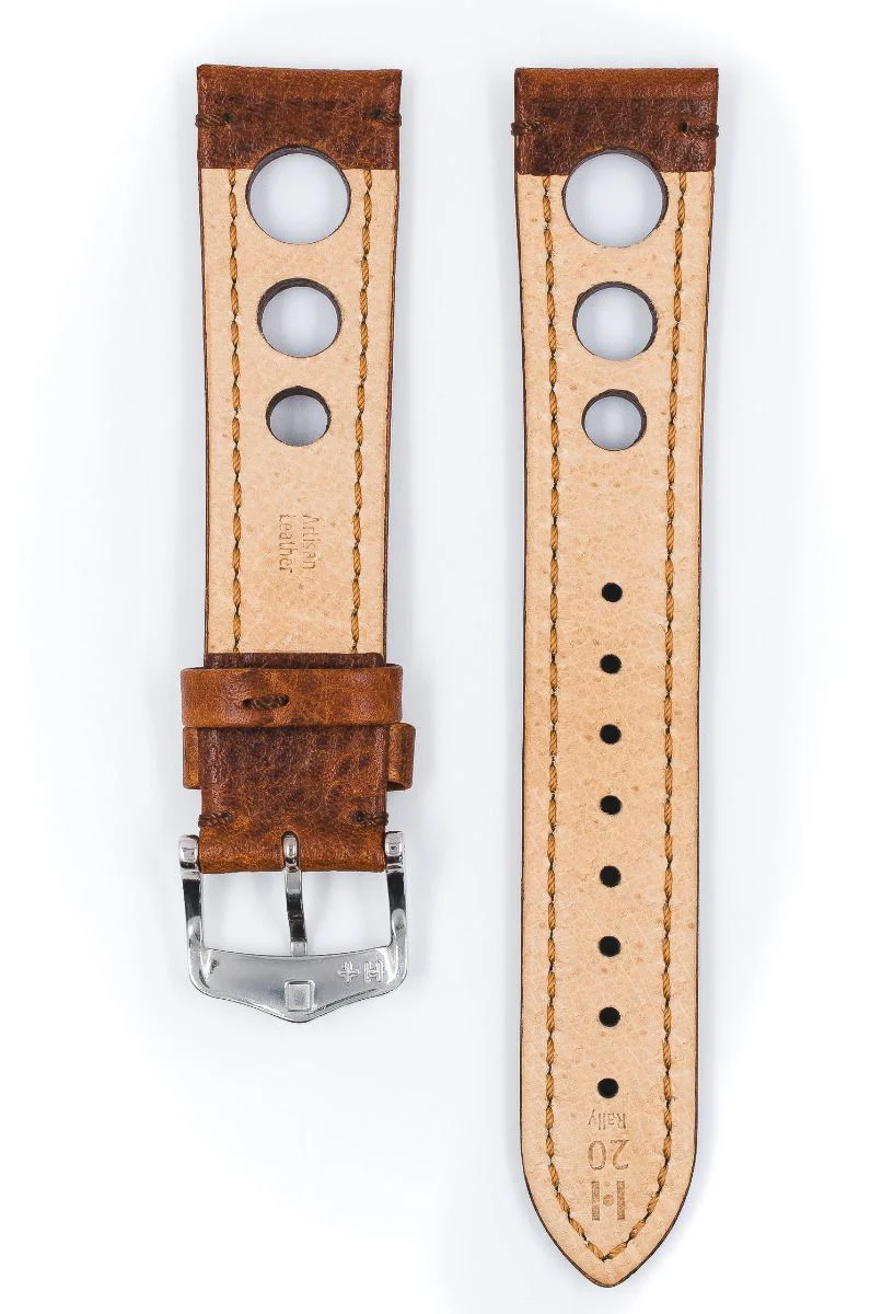 Hirsch RALLY Natural Leather Racing Watch Strap - Image 7