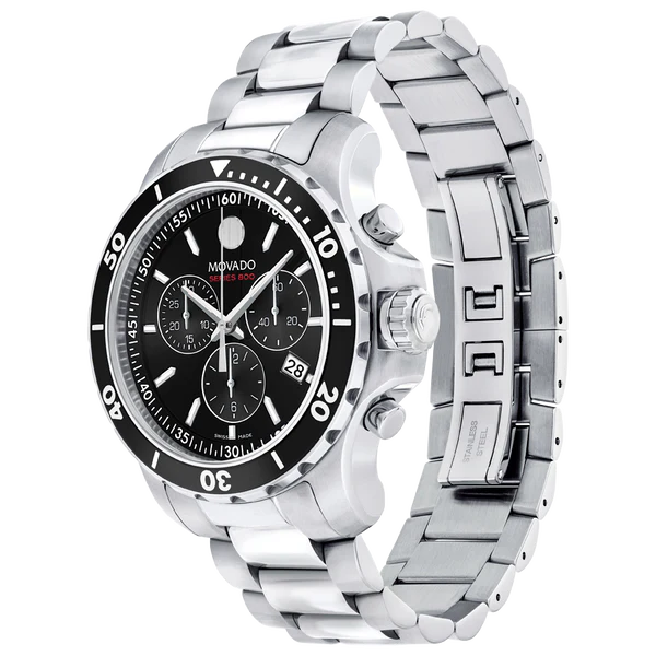 Movado Series 800 Chronograph - Stainless Steel with Black Dial - Image 2