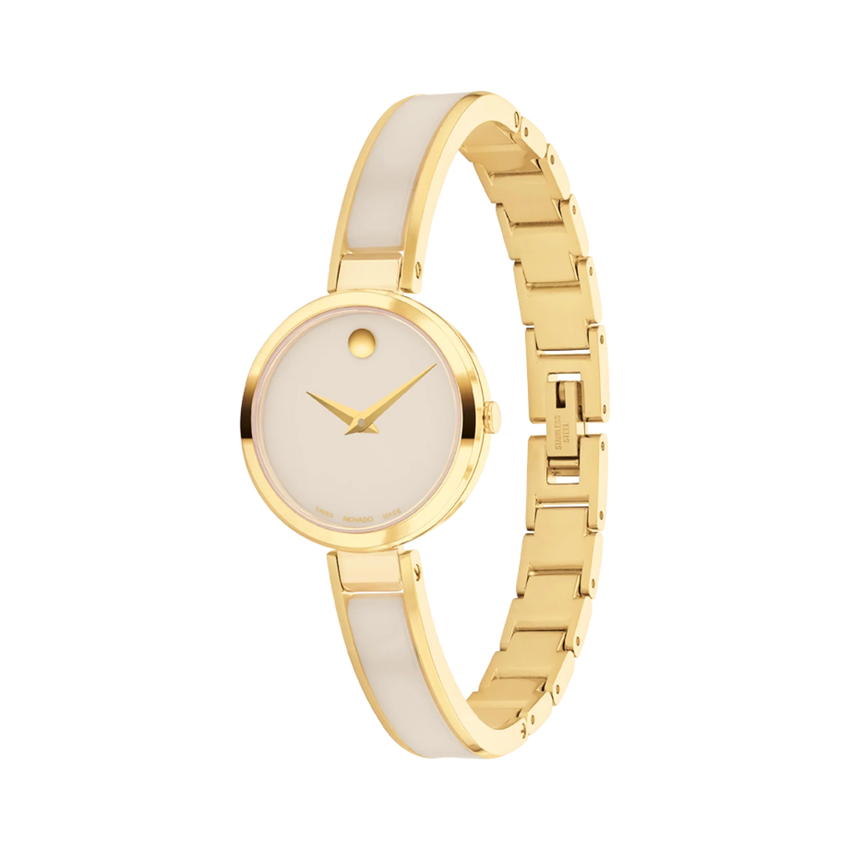 Movado Moda Bangle - Gold-Tone with Ceramic Inlay - Image 2
