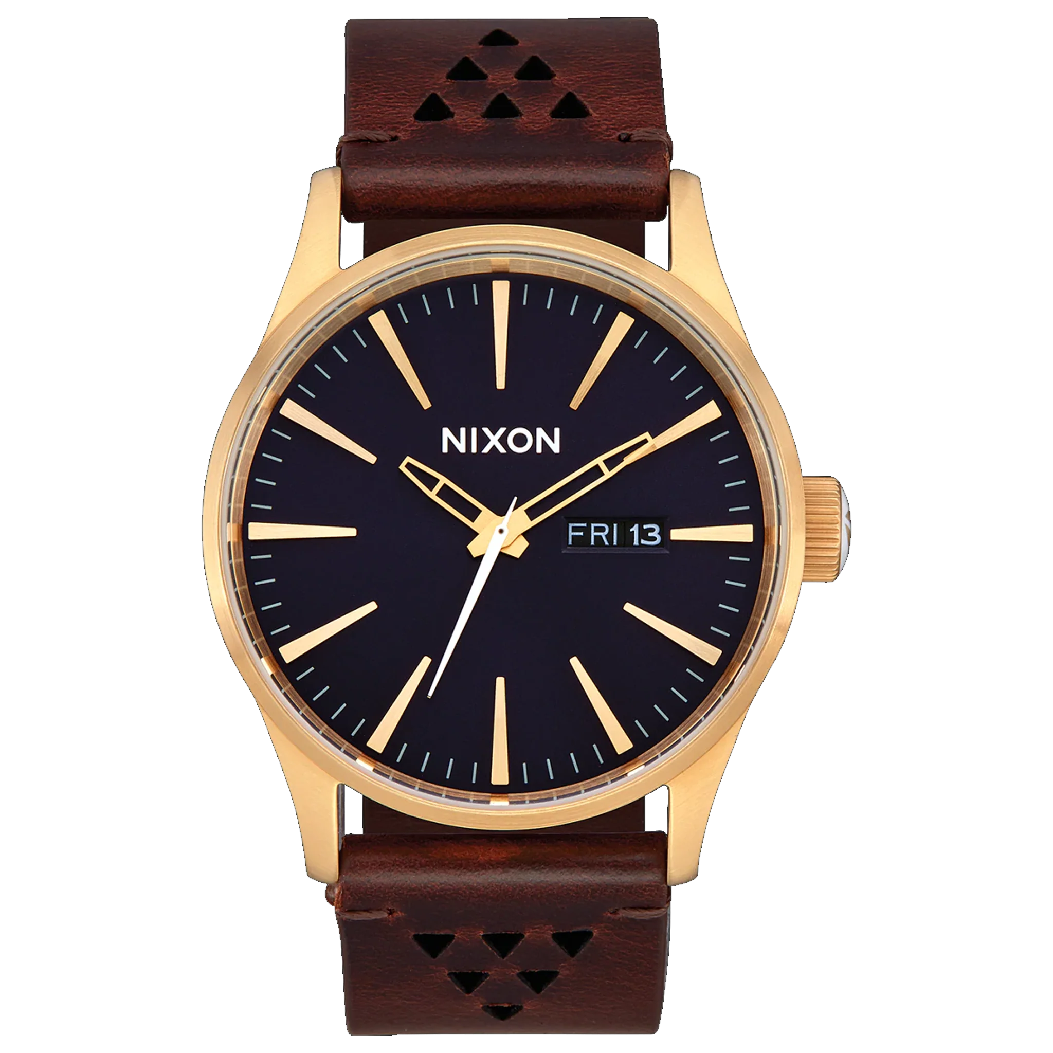 Nixon Sentry 42mm Leather - Gold/Indigo/Brown