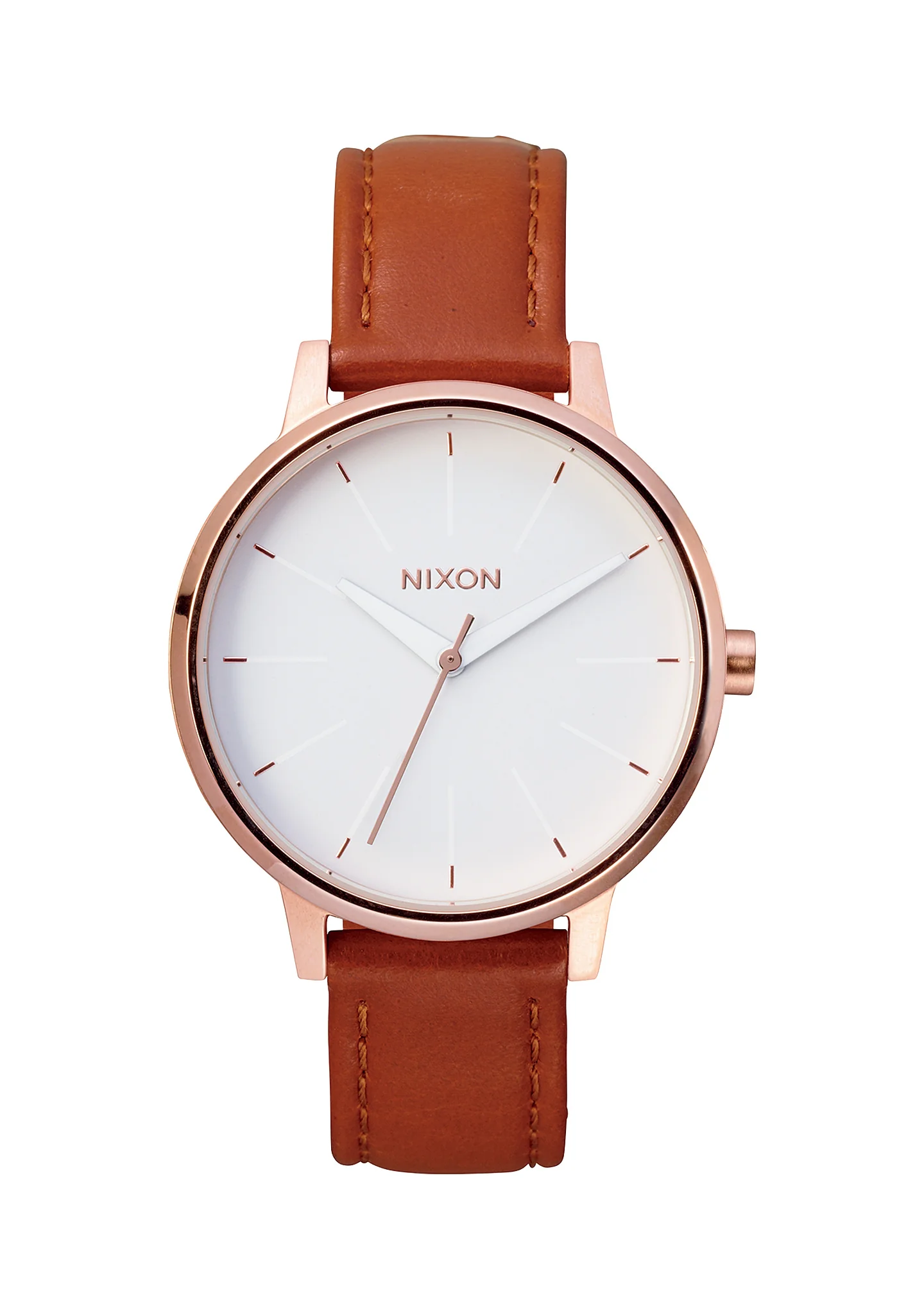 Nixon Watch Kensington Leather - Rose Gold / White
