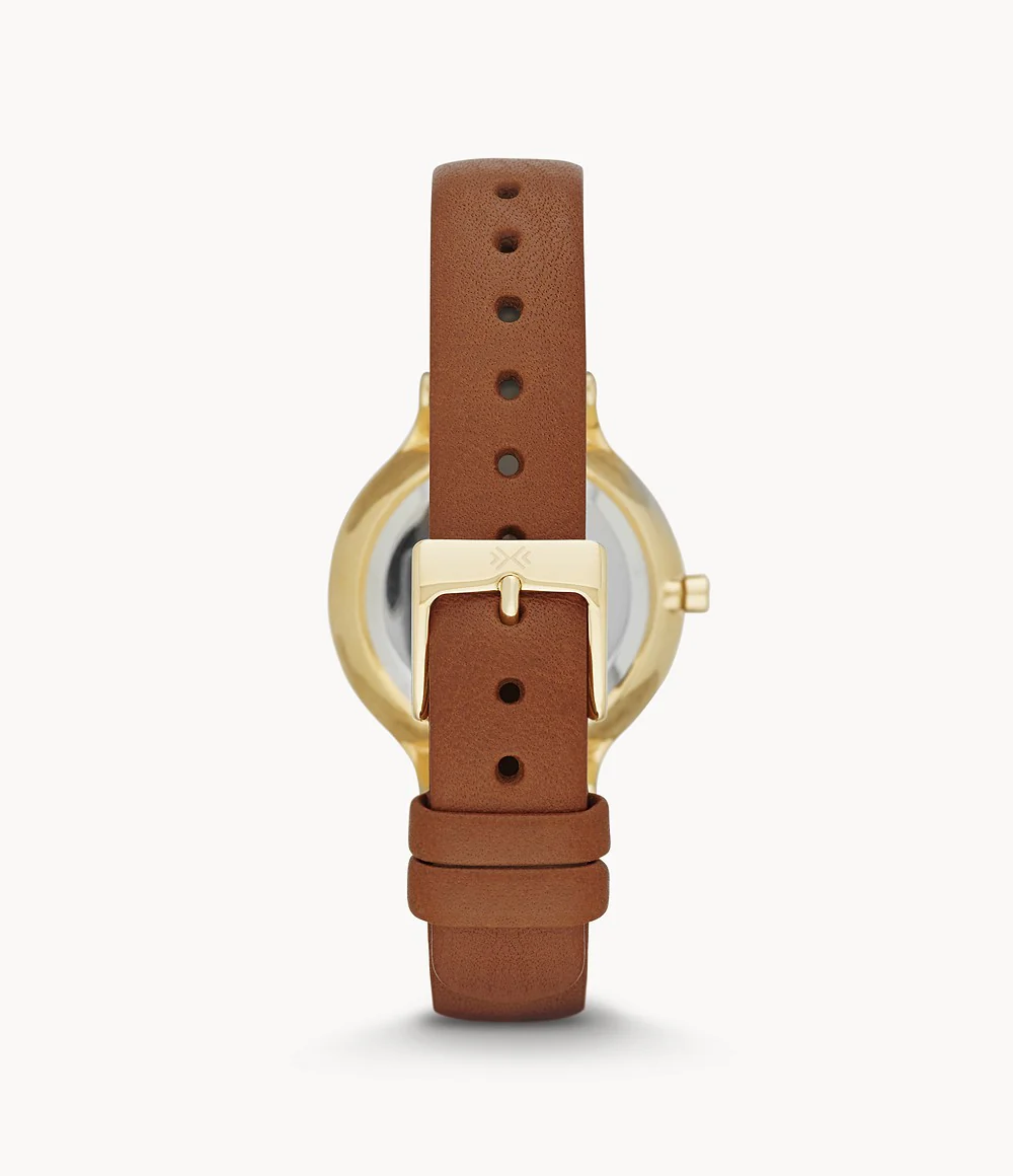 Skagen Anita Lille - Gold Tone, Brown Leather - Image 3